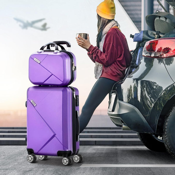 Ruime 3-delige hard-shell bagageset met spinnerwielen, voor efficiënt inpakken.