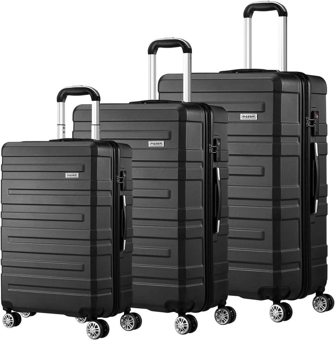 Set van 3 hard-shell koffers: klein, middelgroot en groot, allen met TSA-slot en spinner wielen.