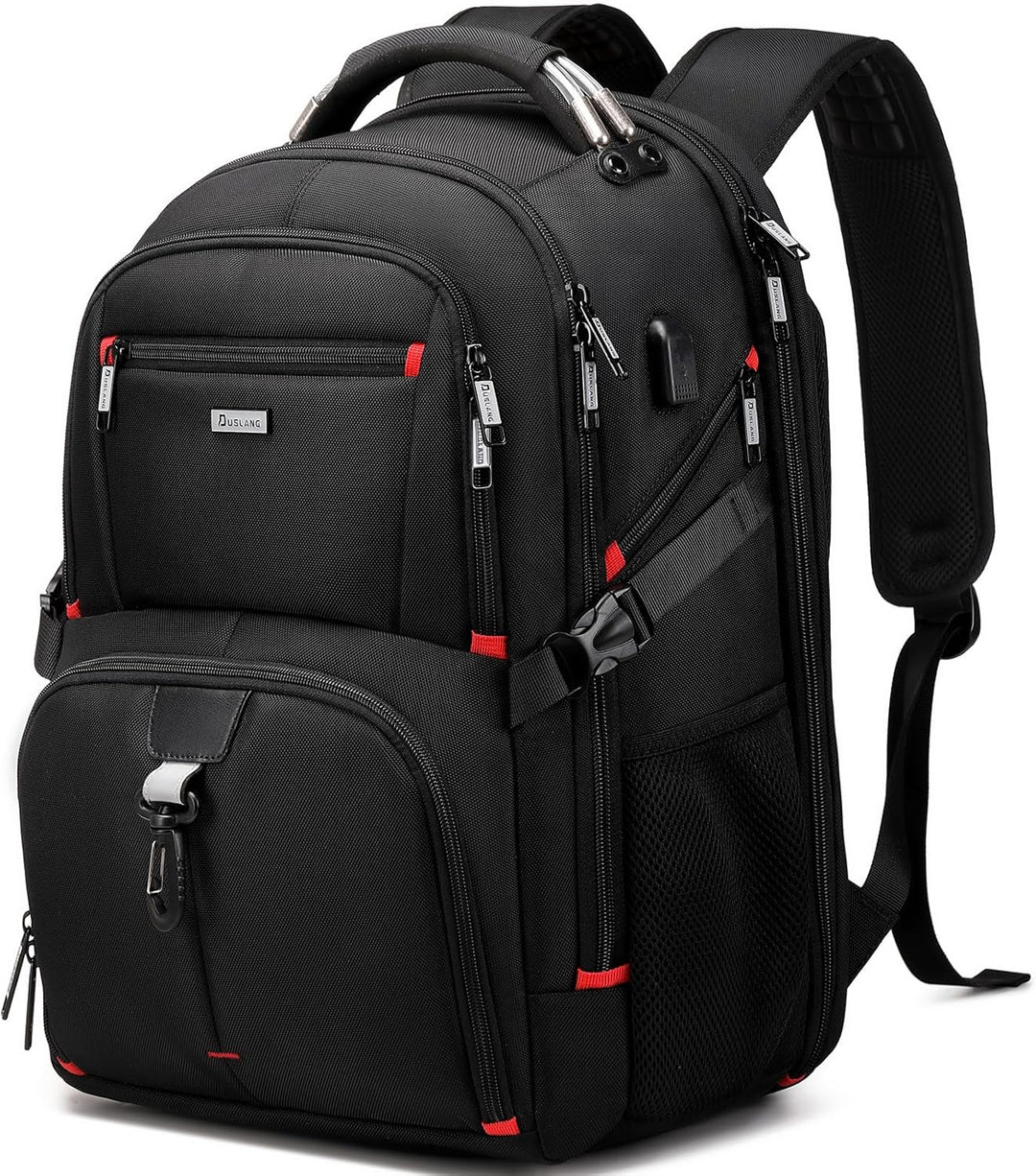 Ruime 50L unisex laptoprugzak, waterdicht en perfect voor reizen of dagelijks gebruik met USB-poort.
