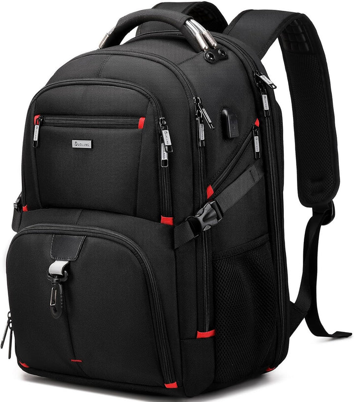 Ruime 50L unisex laptoprugzak, waterdicht en perfect voor reizen of dagelijks gebruik met USB-poort.