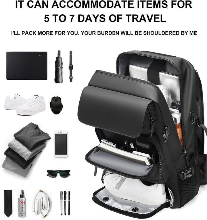 Moderne unisex 50L reisrugzak, waterdicht en comfortabel. Ideaal als weekendtas of laptoptas voor outdoor gebruik.
