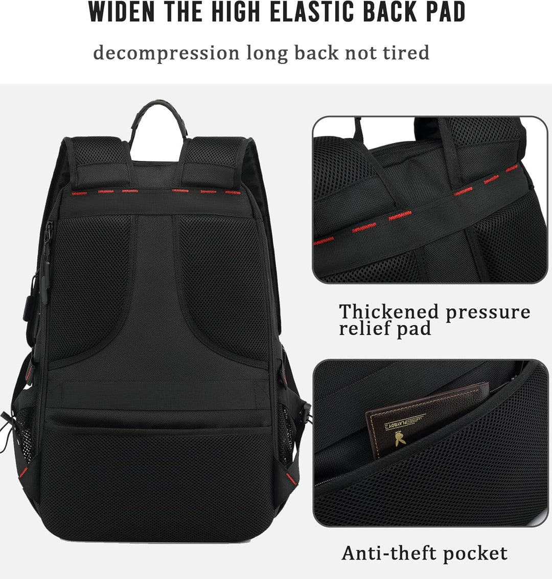 Grote 60L waterdichte rugzak met beschermd laptopvak en aparte compartimenten voor optimale organisatie.