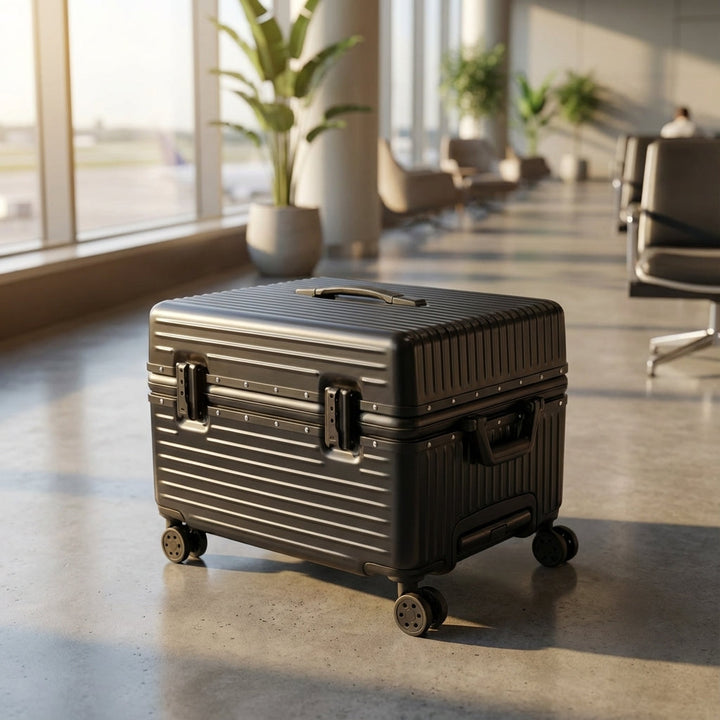 Unisex ABS PC hardcase reiskoffer met aluminium frame en versterkte bescherming. Ideaal voor reizen.