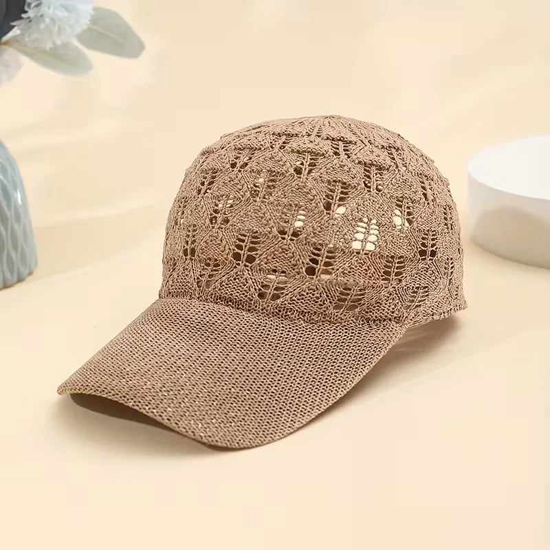 Detail van ademende mesh en verstelbare sluiting. Deze unisex pet is perfect voor de zomer.