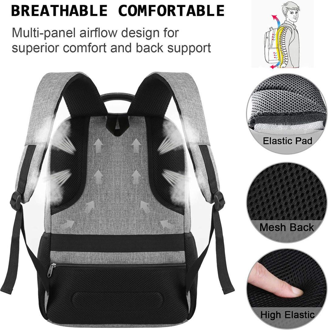Veilige unisex schoolrugzak met USB oplaadpoort en laptop compartiment.