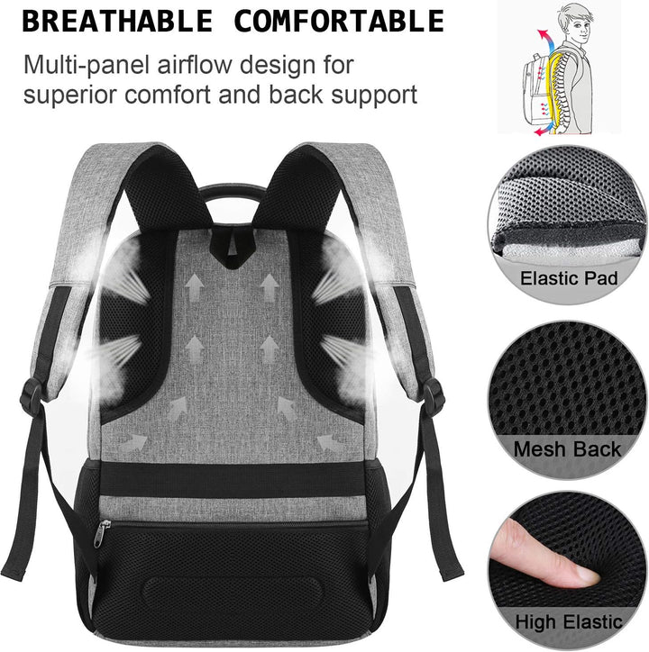 Praktische reisrugzak, unisex, met diefstalbeveiliging en USB voor gadgets.