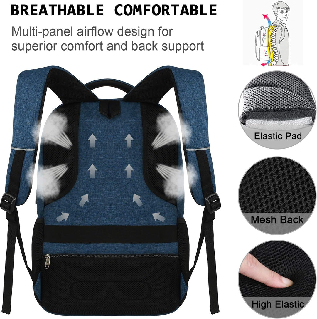 Stijlvolle unisex laptoprugtas met verborgen ritsen en USB oplaadfunctie.