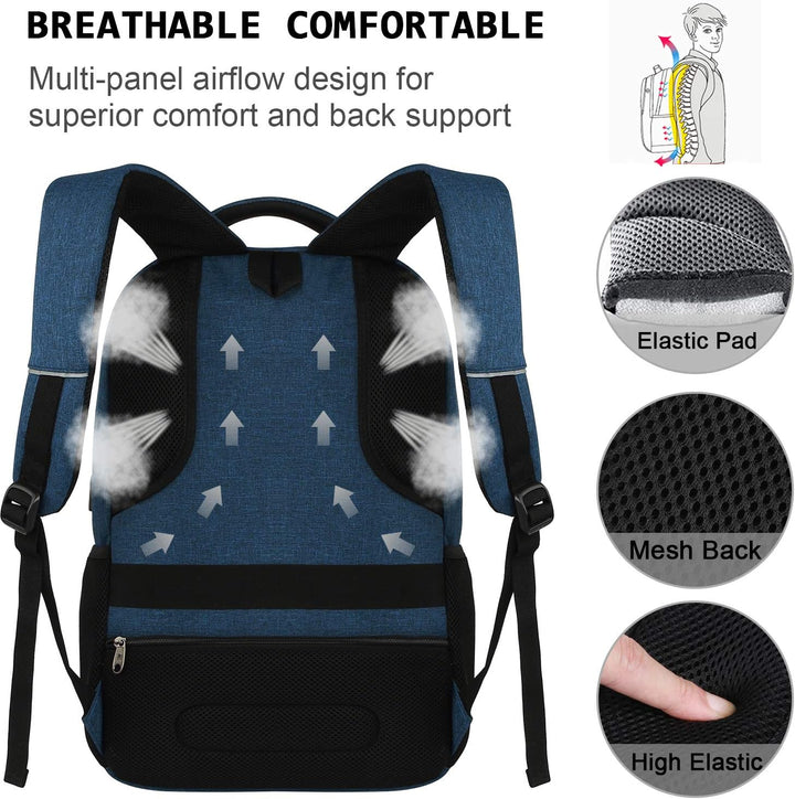 Stijlvolle unisex laptoprugtas met verborgen ritsen en USB oplaadfunctie.