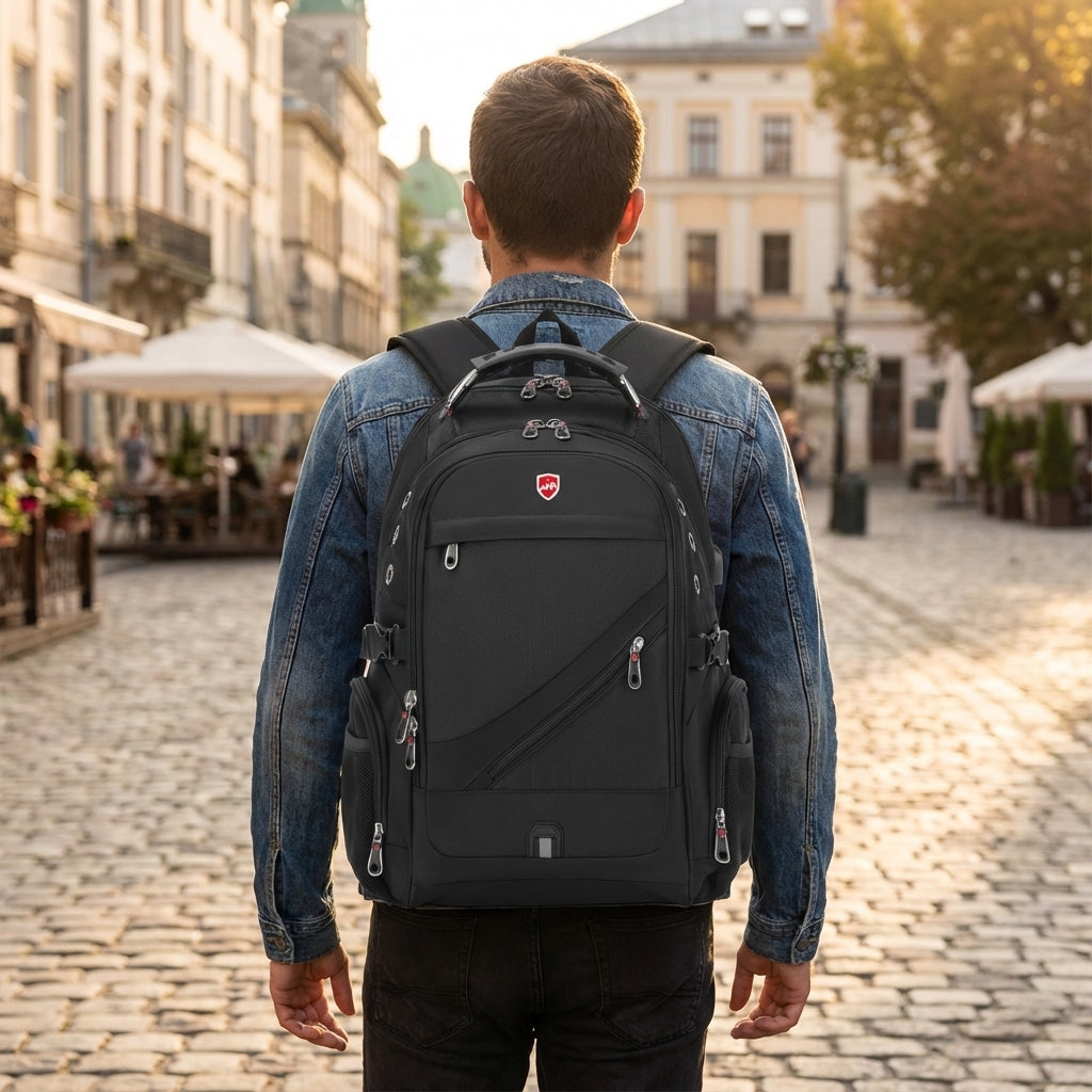 Unisex antidiefstal reisrugzak VoyageVault, veilig en ruim, perfect voor reizen en dagelijks pendelen.