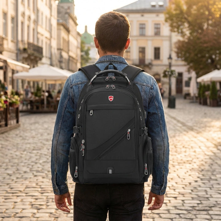 Unisex antidiefstal reisrugzak VoyageVault, veilig en ruim, perfect voor reizen en dagelijks pendelen.