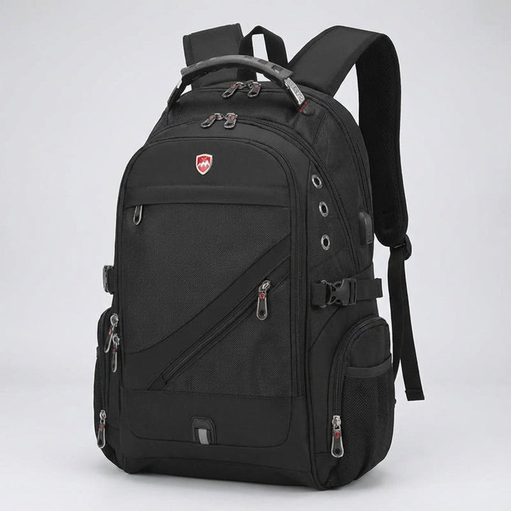 Waterdichte antidiefstal rugzak met verborgen ritsen, ideaal als veilige laptoptas voor onderweg.