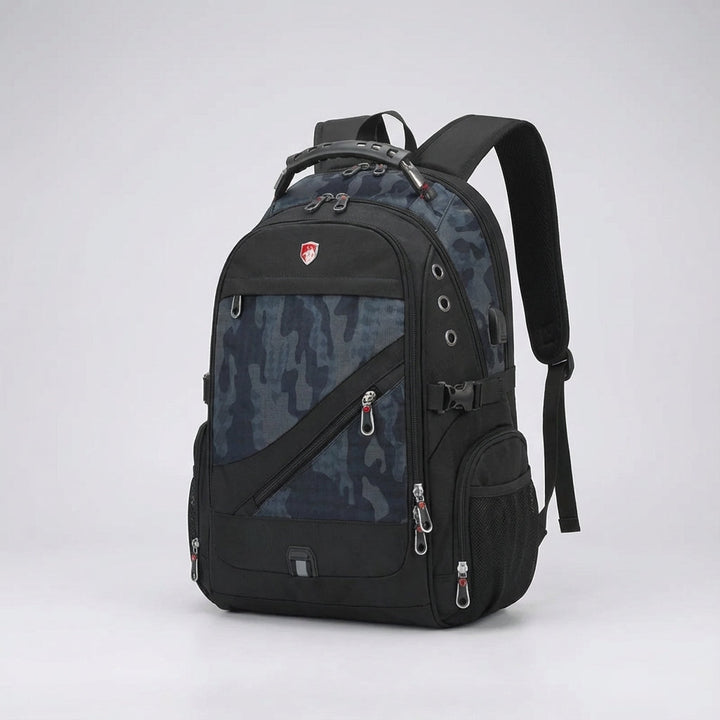 Moderne unisex werkrugzak met antidiefstal functies, perfect voor pendelaars en studenten met een laptop.