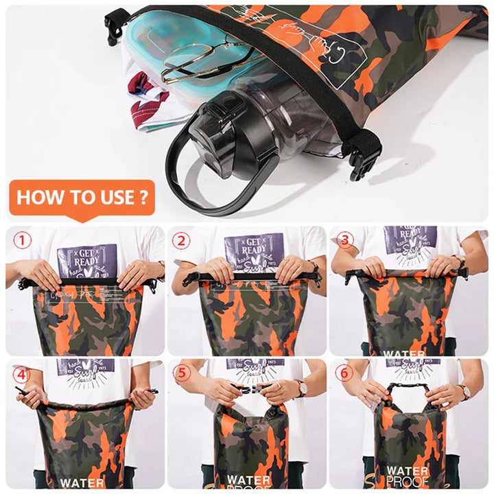 Grote unisex waterdichte rugzak met aparte nat/droog opbergruimte voor sportkleding en gear.