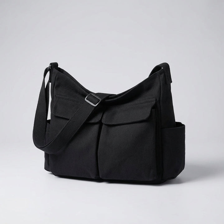 Canvas werktas met laptop: Praktische unisex messenger tas, perfect voor laptop, tablet en documenten.
