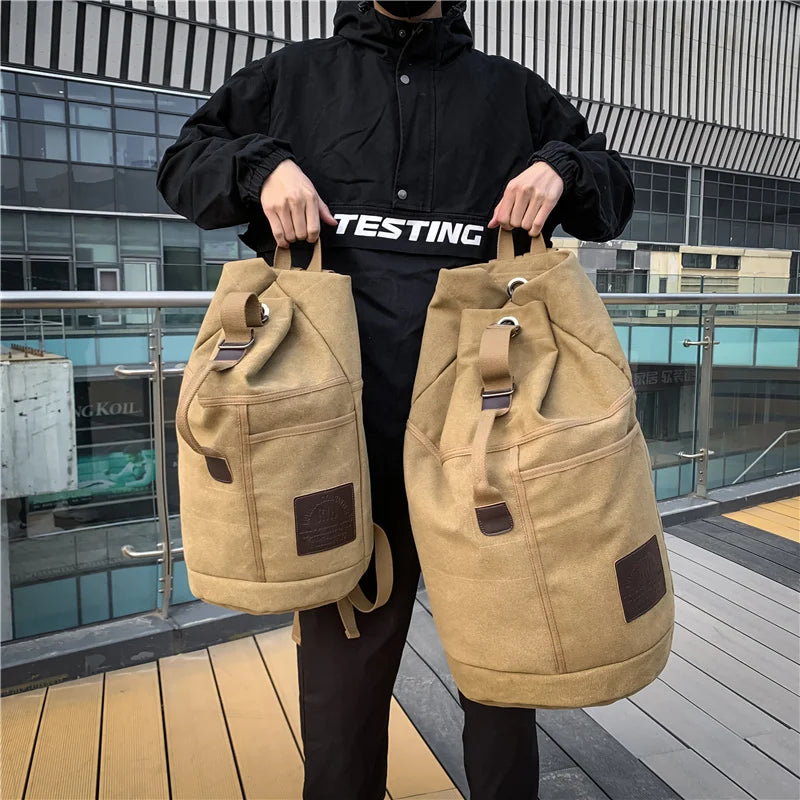 Unisex canvas reistas rugzak (TrekMate) met grote capaciteit, ideaal voor avontuurlijke reizen en outdoor.