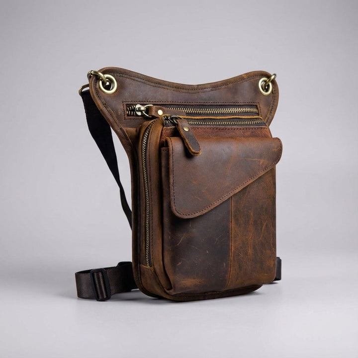 Unisex CrossGrip tas, veelzijdig als crossbody, heup- of dijtas, voor reizen, fietsen en avontuur.