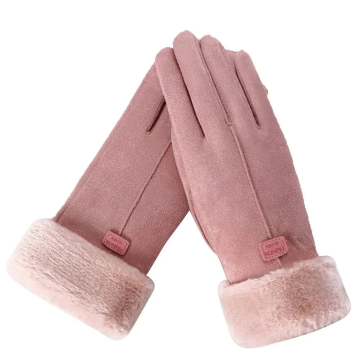 Unisex fleecegevoerde winterhandschoenen, zwart, met touchscreenfunctie, ideaal voor buitensport en warmte.