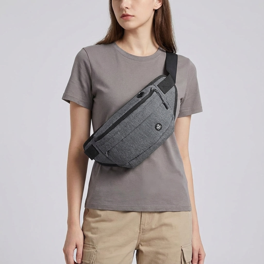 FlexSling multi-vakken slingtas van duurzaam nylon, geschikt voor hem en haar.