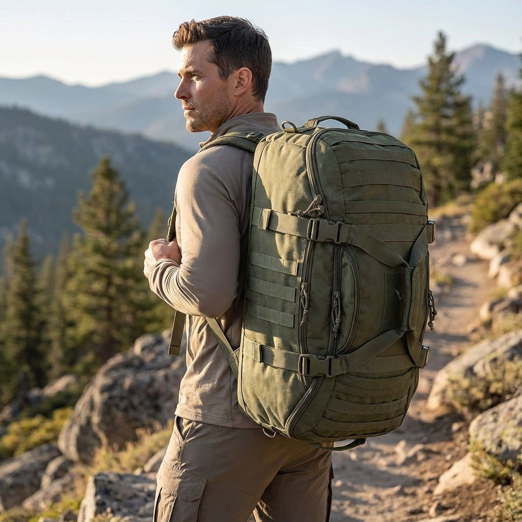 Unisex Fortivoy tactische duffeltas, waterbestendig en robuust, ideaal voor reizen en avontuur. Praktisch.