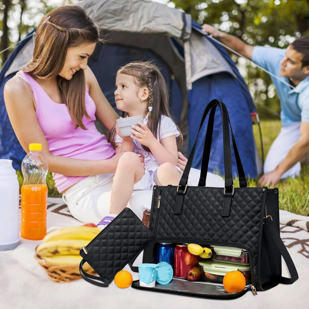 Geïsoleerde unisex lunchtas & laptoptas, ideaal voor kantoor, reizen of picknick. Houdt maaltijden vers.