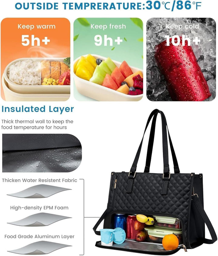 Moderne unisex werktas met apart laptop- en geïsoleerd lunchvak. Perfect voor professionals onderweg.