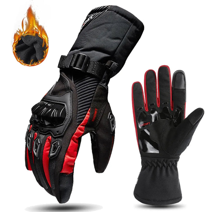 Warme waterdichte motorhandschoenen voor dames & heren, met bescherming tegen kou en optimale grip voor winterse ritten.