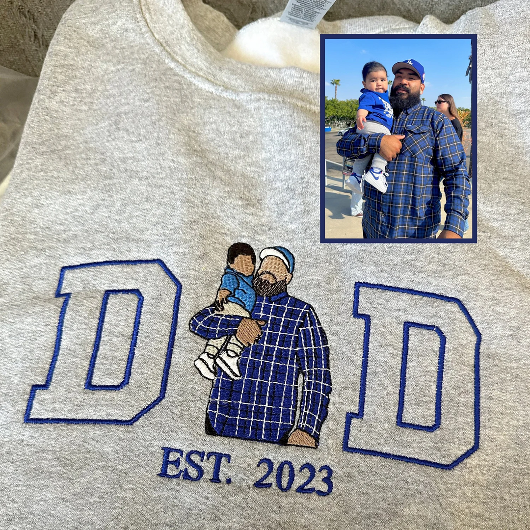 Unisex gepersonaliseerde hoodie met eigen foto voor Vaderdag, uniek en comfortabel cadeau voor papa.