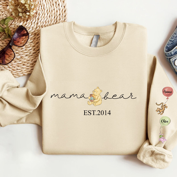 Zachte trui met gepersonaliseerde kindernamen, ideaal als familie aandenken of cadeau voor ouders.