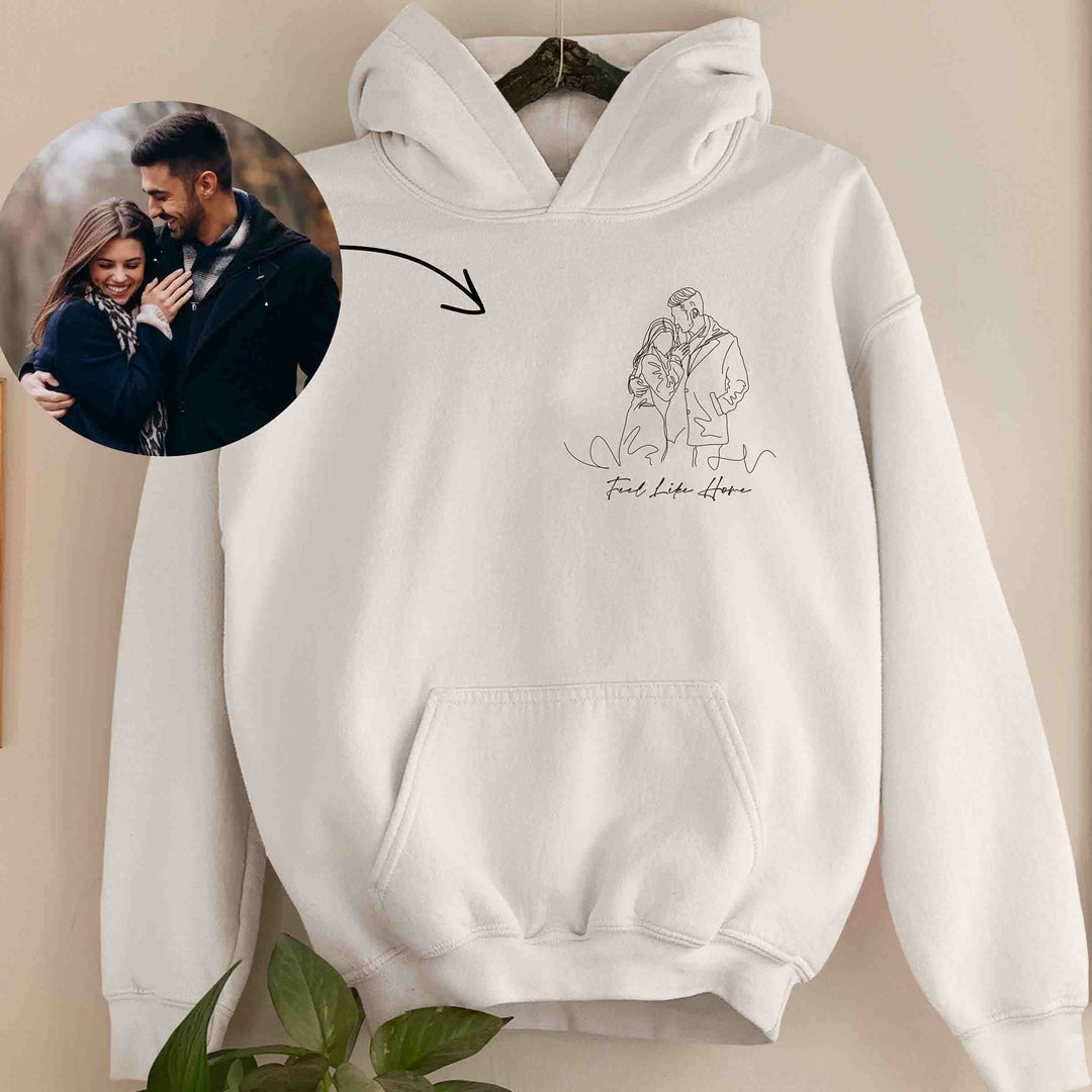 Unisex gepersonaliseerde hoodie met uniek fotoborduurwerk. Ideaal als cadeau voor elke gelegenheid.