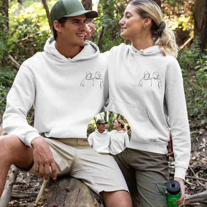 Moderne gepersonaliseerde trui met geborduurde foto. Perfect unisex kledingstuk of origineel cadeau voor iedereen.