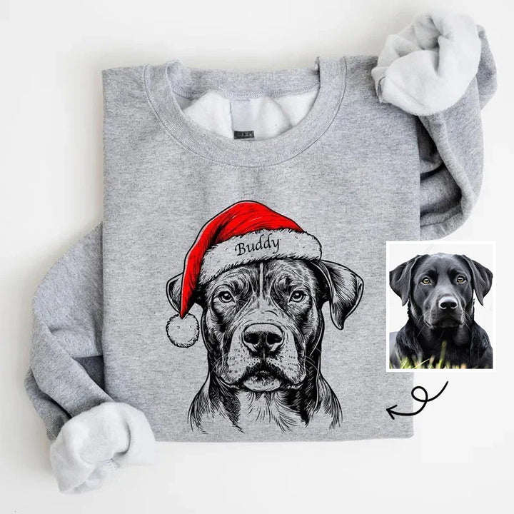 Unisex sweatshirt met gepersonaliseerde huisdier foto. Warme en unieke kerstkleding voor iedereen.