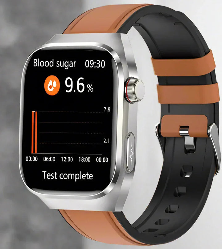 Unisex gezondheidshorloge met slimme tracking voor hartslag, bloedsuiker en activiteit, wearable.