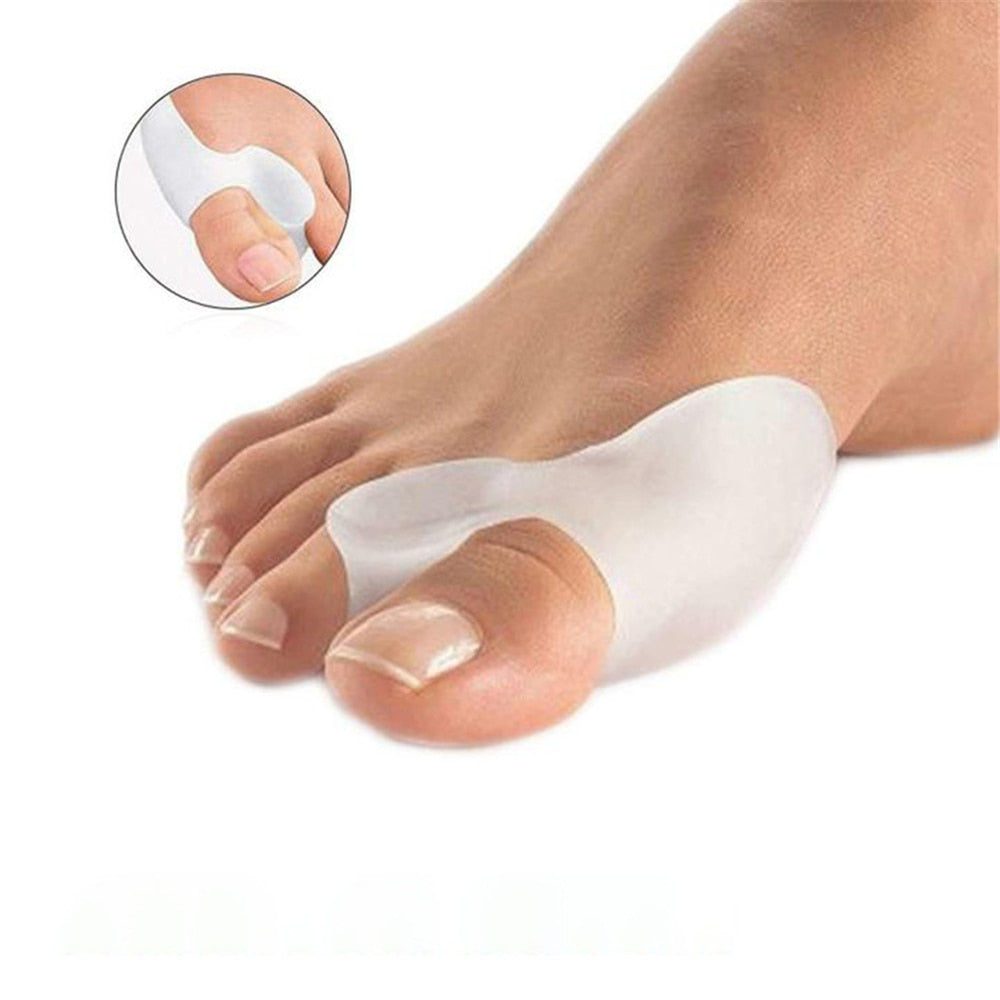 Unisex Hallux Valgus teenbeschermer van siliconen gel voor comfort en pijnverlichting bij bunions.