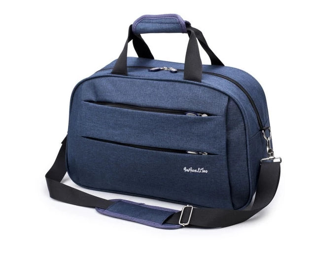 Praktische cabine tas, compact en lichtgewicht, met trolleybevestiging voor reizen.
