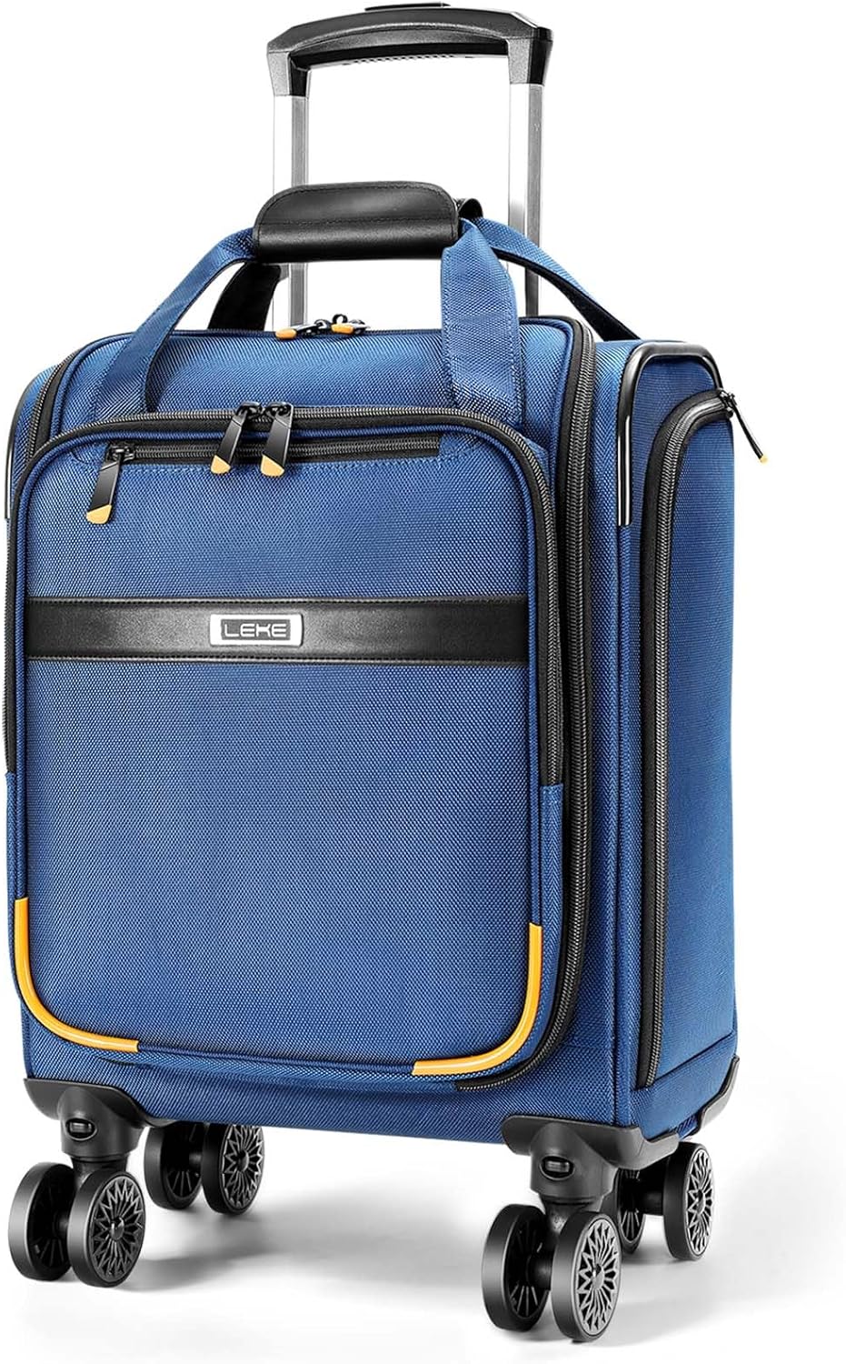 Compacte, airline-goedgekeurde onderstoel reistas met laptopvak; ideale handbagage trolley voor vluchten.