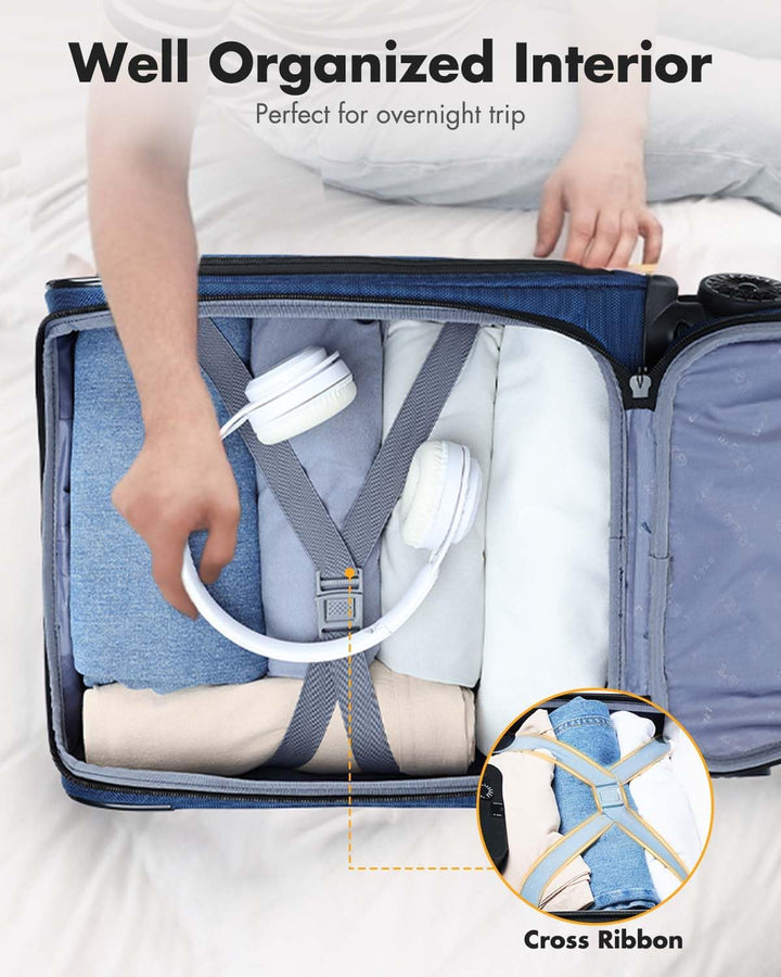 Duurzame unisex handbagage reistas met spinnerwielen en speciaal laptopvak voor al je reisbenodigdheden.