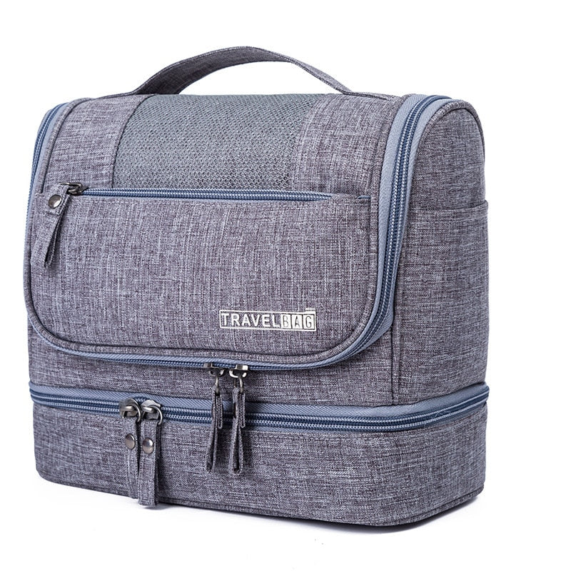 Unisex hangende toilettas organizer, grote capaciteit, ideaal voor reizen en opbergen.