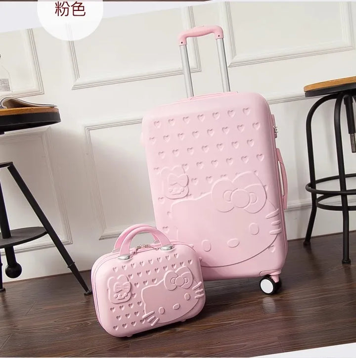 Lichtgewicht hardshell kofferset Kyoto voor zorgeloos reizen. Duurzaam met schattige kattenprint.