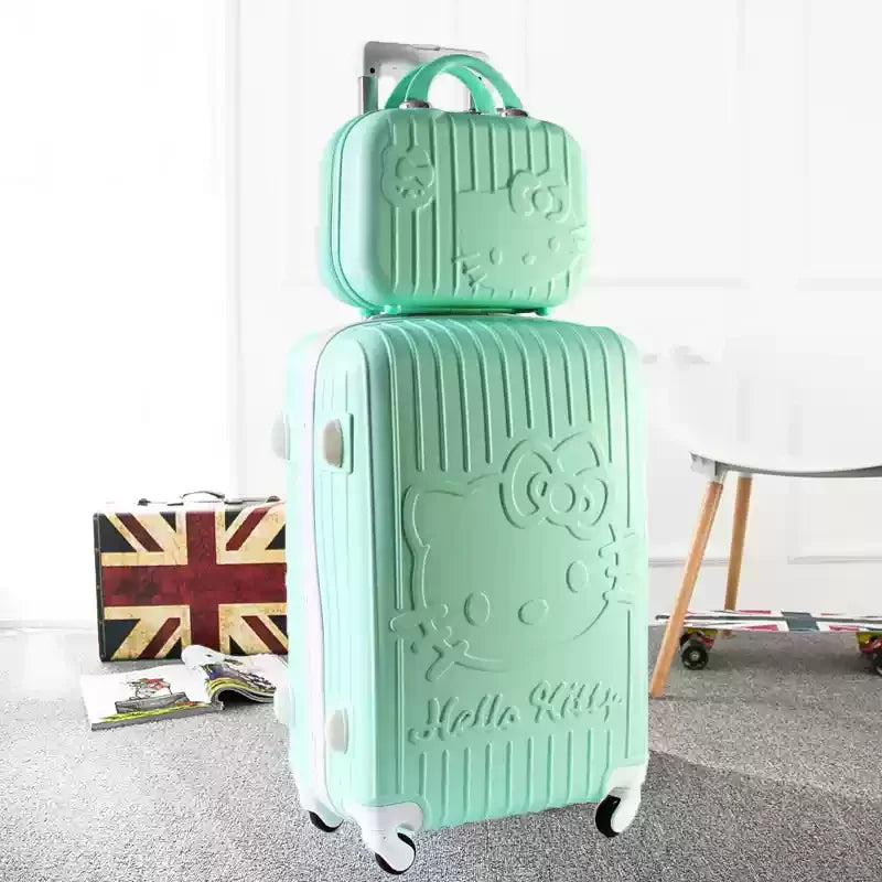 Duurzame hardshell reiskoffer Kyoto met vrolijke kattenprint. Bestand tegen de uitdagingen van reizen.