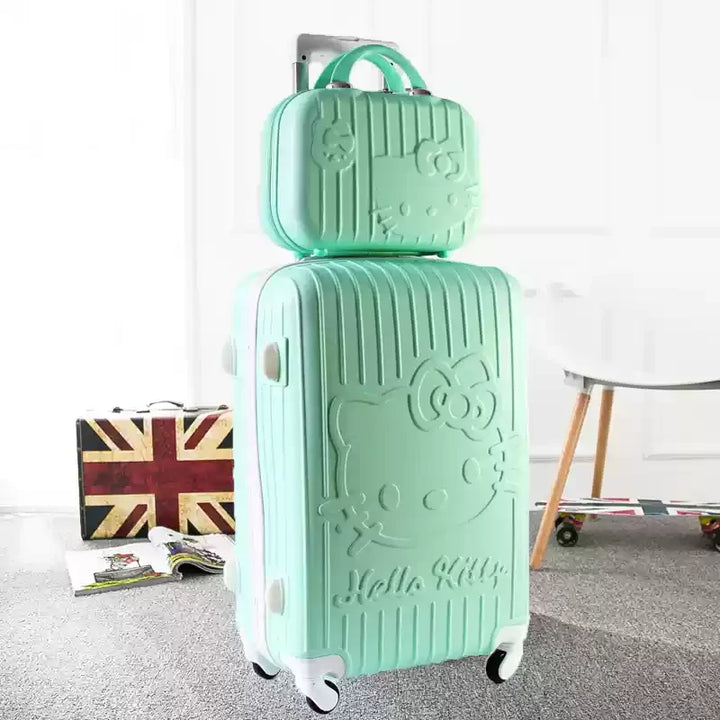 Duurzame hardshell reiskoffer Kyoto met vrolijke kattenprint. Bestand tegen de uitdagingen van reizen.