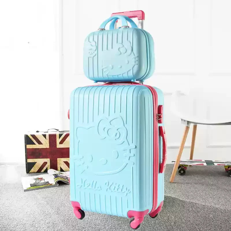 Unisex lichtgewicht hardshell koffers Kyoto met kattenprint, perfecte bagage met spinnerwielen.