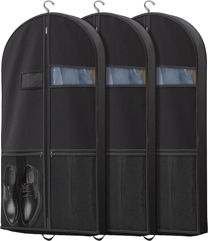 Unisex heavy-duty reiskledingzak met helder venster voor kreukvrij transport en opbergen van kleding.