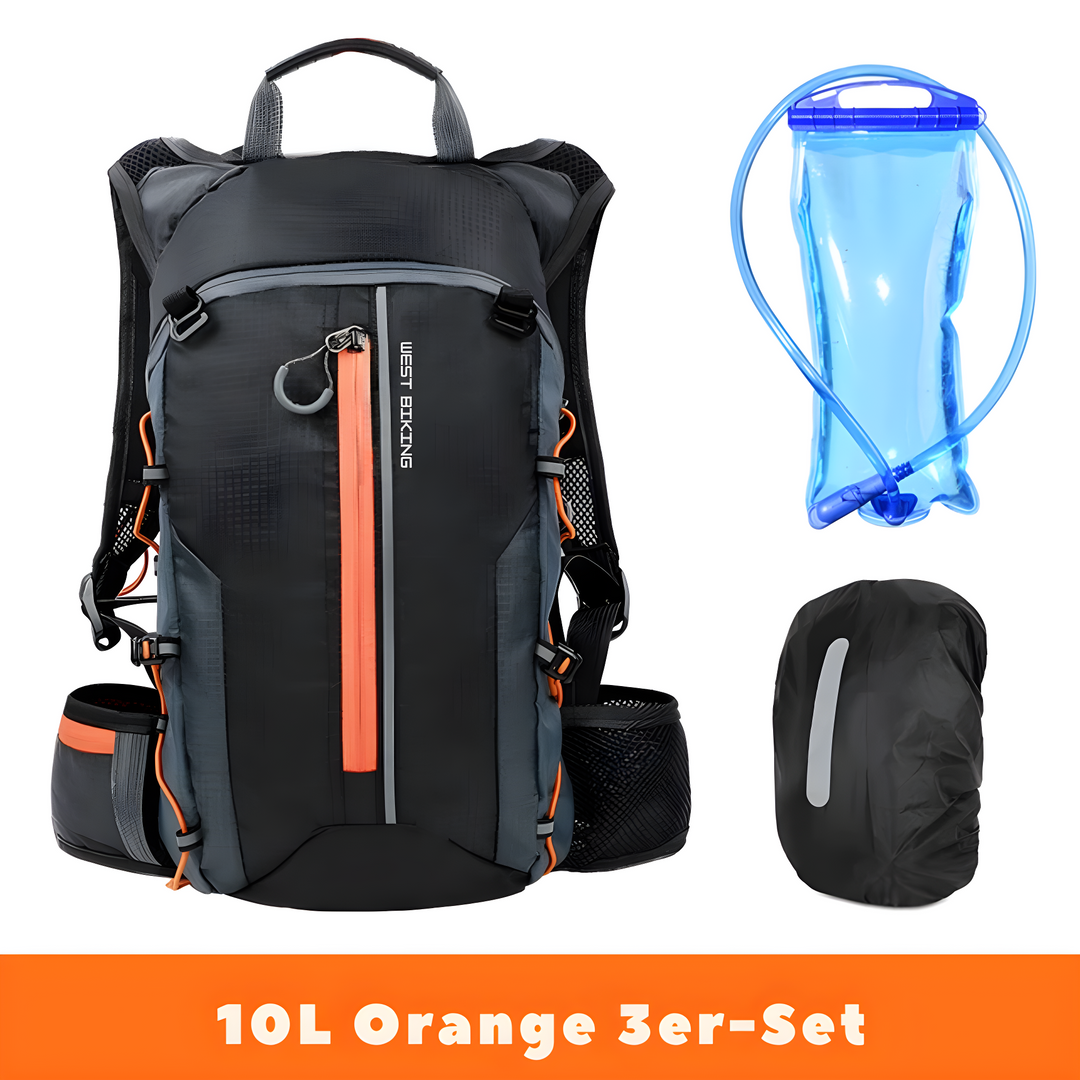 Veelzijdige unisex rugzak HydroRide 10L voor outdoor, inclusief drinksysteem, waterdicht en compact.