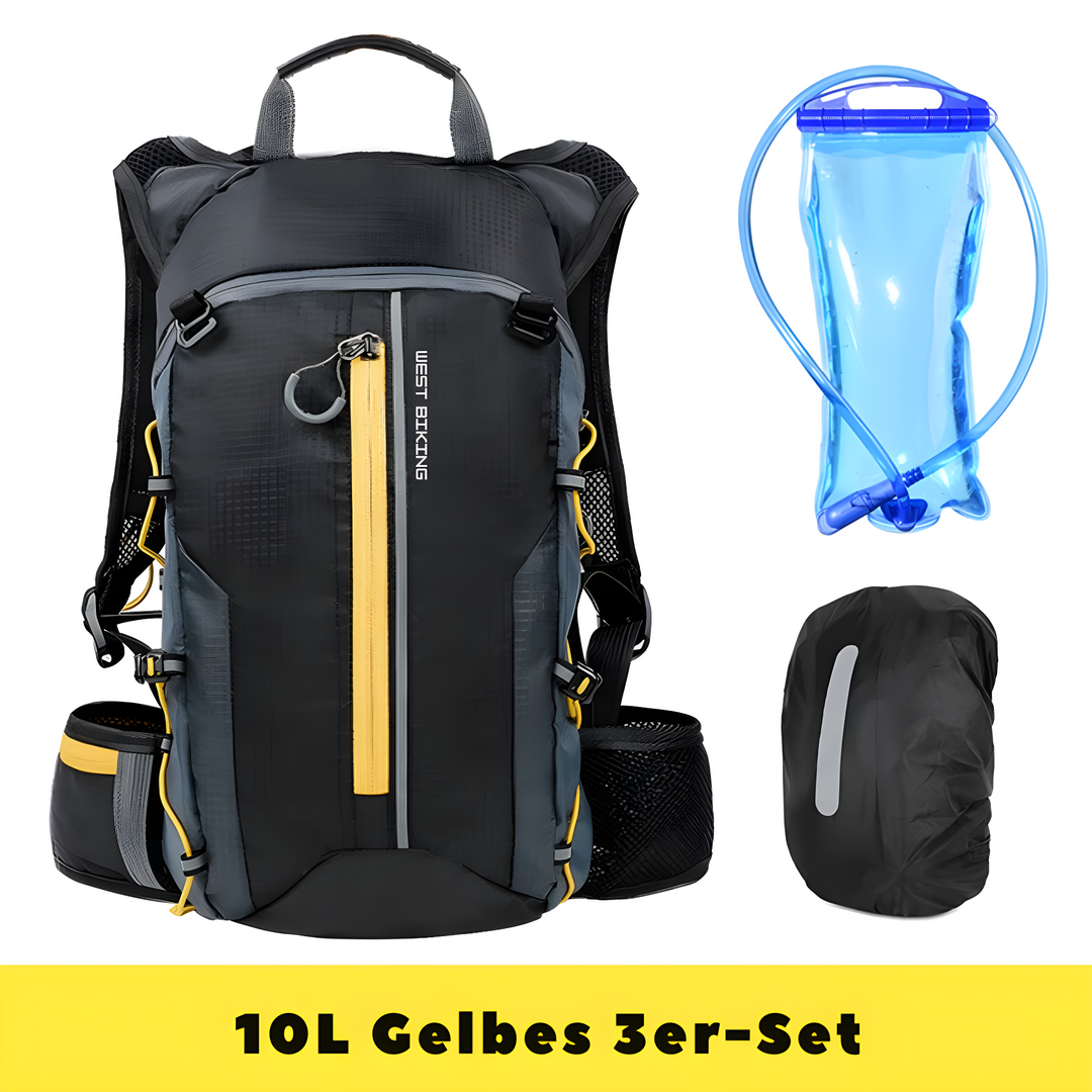 Hydratatierugzak 10L HydroRide unisex met drinksysteem, lichtgewicht en waterbestendig.