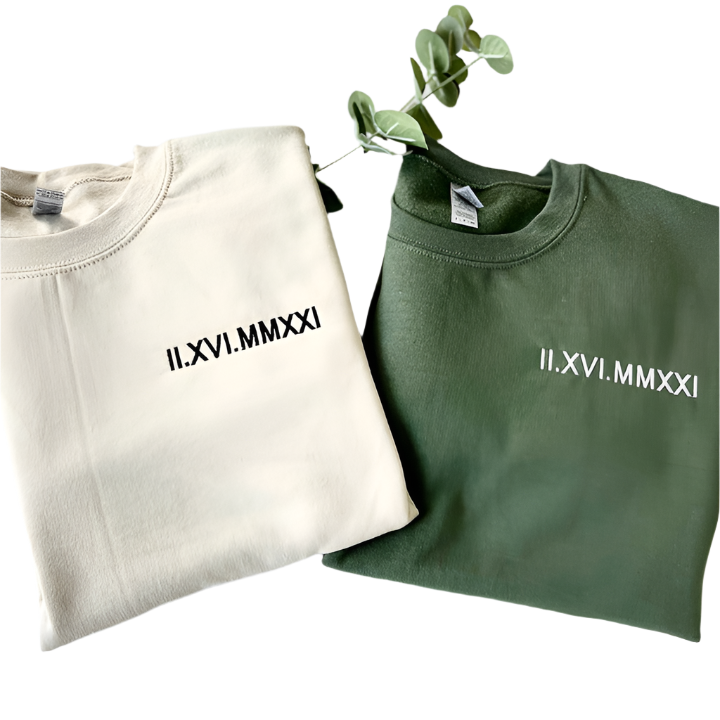 Unisex koppel sweatshirt, gepersonaliseerd voor jubileum. Toon jullie liefde in stijl op Valentijnsdag.