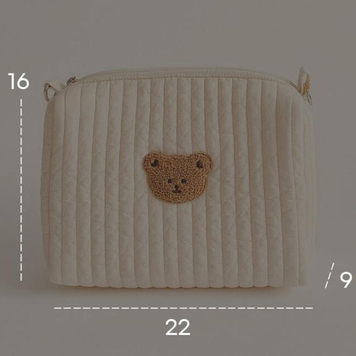 Charmante unisex beren luiertas voor nieuwe ouders. Een praktische en schattige verzorgingstas voor baby's spullen.