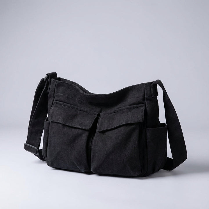 Stijlvolle unisex multi-vak opbergtas van duurzaam canvas, lichtgewicht en comfortabel als crossbody tas.