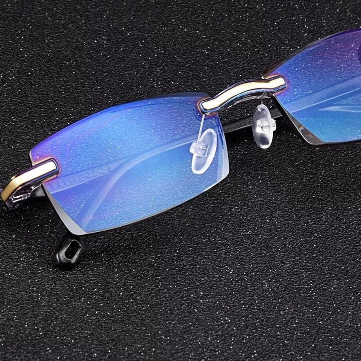 Duurzame multifocale leesbril met blauwlichtfilter, comfortabel en licht. Geschikt voor alle geslachten.