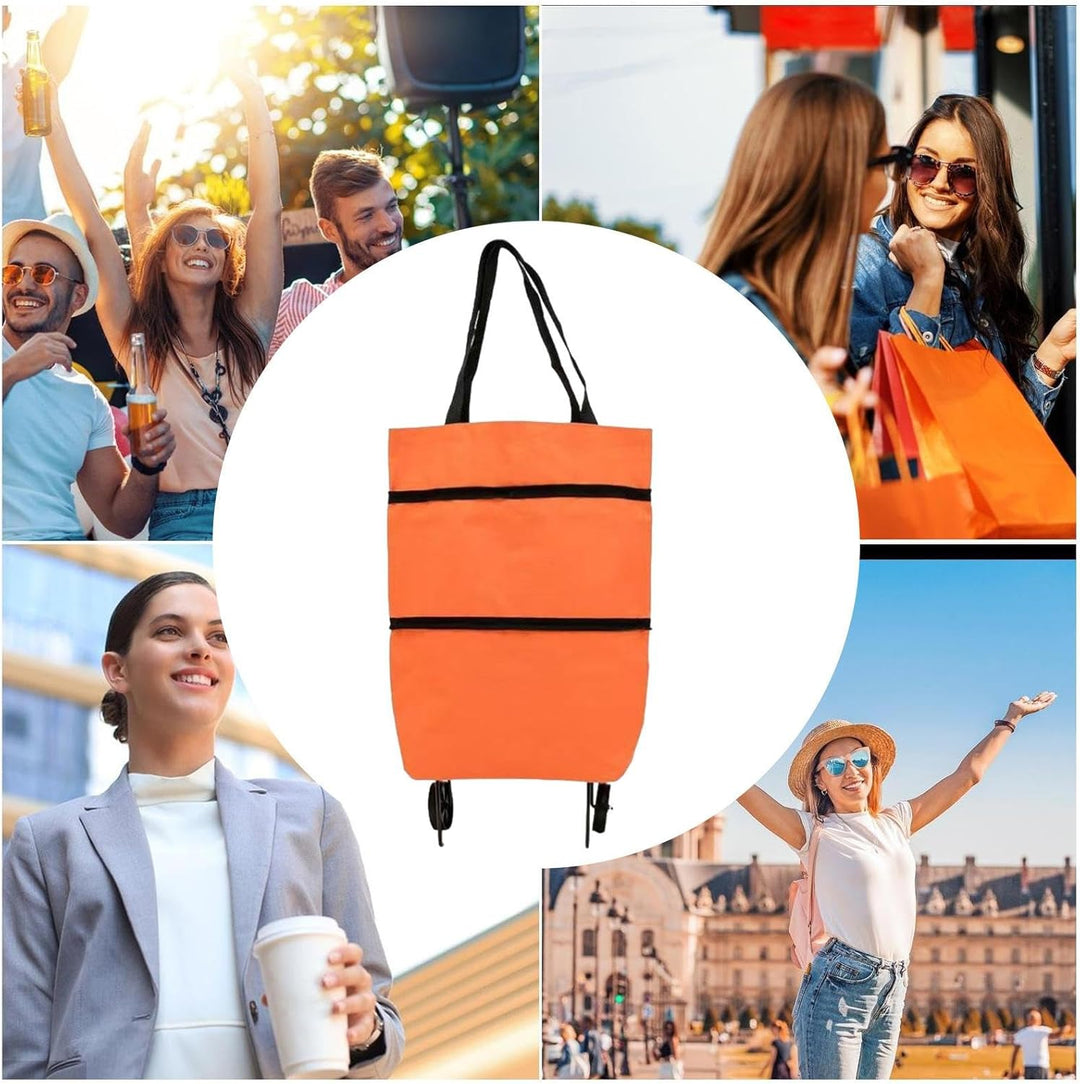 Winkel met stijl: de opvouwbare boodschappentas met wielen combineert mode en functie.