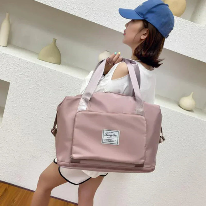 Praktische FlexiCarry weekendtas, opvouwbaar, duurzaam en ideaal als handbagage.